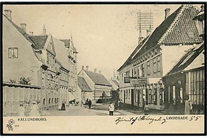 Kalundborg. Lindegade med H. Chr. Hartungs Cafe og Konditori. P. Alstrup no. 980.