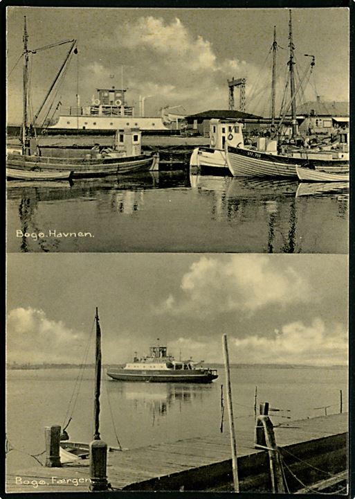 Bogø. Havnen og Færgen. Carl Petersen - Stenders no. 44 315.