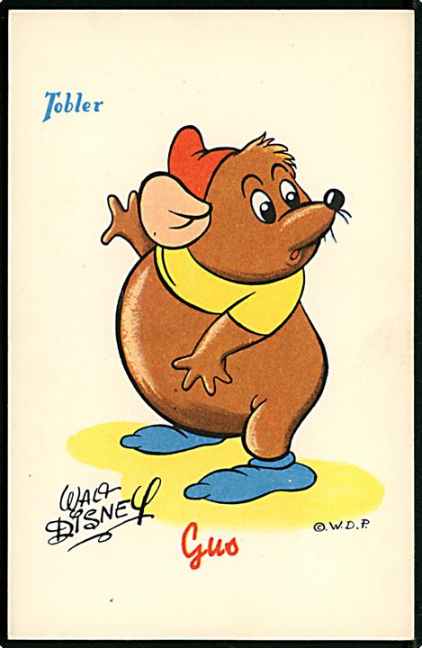 Walt Disney. Musen Bum fra Askepot. Fransk reklame fra 50'erne for “Tobler” chokolade. Georges Lang, Paris u/no.