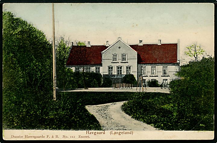 Havgaard. Langeland. Danske Herregaarde, F. & B. No. 112.