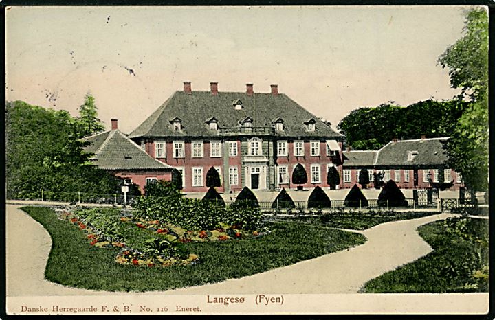 Langesø slot. Danske Herregaarde, F. & B. No. 116.