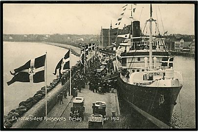 Helsingør, dampskib under Ekspræsident Roosevelts besøg i 1910. K. Nielsen u/no.