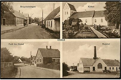 Ørsted, partier med brugsforening, mejeri og kirke. H. Schmidt u/no.