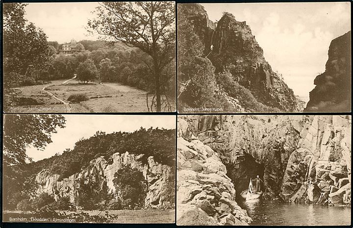 Bornholm. 10 Postkort fra hele Øen. Rønne Jernbanekiosk ved Karl H. Olsen. Komplet serie med omslag. Rønne Jernbanekiosk. Karl H. Olsen / Senders no. 91-100. Omslag lidt slidt.