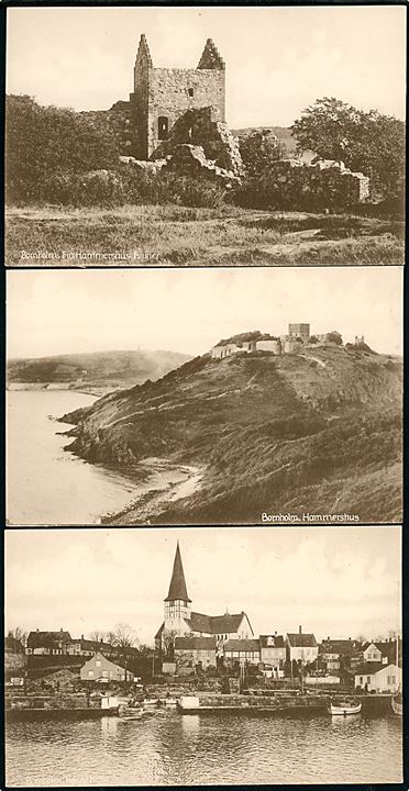 Bornholm. 10 Postkort fra hele Øen. Rønne Jernbanekiosk ved Karl H. Olsen. Komplet serie med omslag. Rønne Jernbanekiosk. Karl H. Olsen / Senders no. 91-100. Omslag lidt slidt.