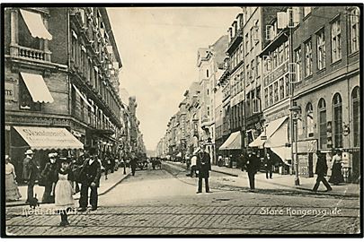 Købh., St. Kongensgade med betjent. Stenders no. 3879.