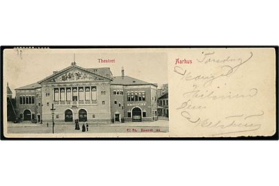 Aarhus. Teater. ½ tryksagskort. Stenders no. 44. Lille skade i bunden. 