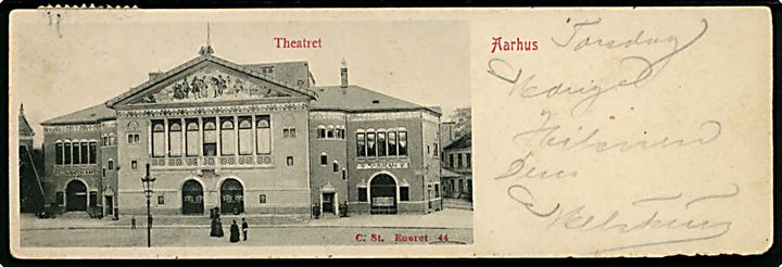 Aarhus. Teater. ½ tryksagskort. Stenders no. 44. Lille skade i bunden. 