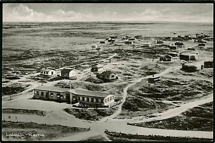 Lakolk på Rømø. Silkeborg Luftfoto / Stenders no. 59718. Sendt fra Rømø 1959.