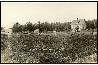 Udvandring til Amerika. USA, Minnesota, Askov, J. Poulsen's Farm. 