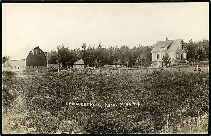 Udvandring til Amerika. USA, Minnesota, Askov, J. Poulsen's Farm. 