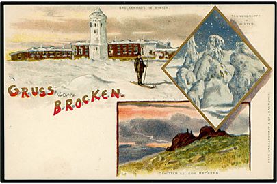 Brocken. Grüss Aus i vinterdragt. 