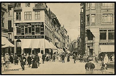 Købh., Ved Østergade med Carl Ranch eftf. rejsebureau. Fotograf Orla Bock. A. Vincent no. 517. 