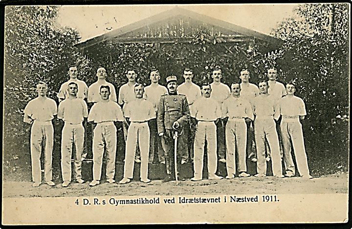 Næstved. 4. Dragon Regiments Gymnastikhold ved Idrætsstævnet 1911. Fotograf Arnholtz u/no. 