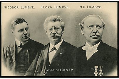 Købh., Tivoli. 3 generationer kapelmester Lumbye. Stenders no. 11073.