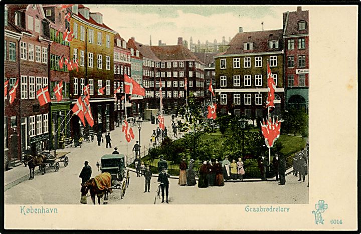 Købh., Graabrødretorv med flagudsmykning. P. Alstrup no. 6014.