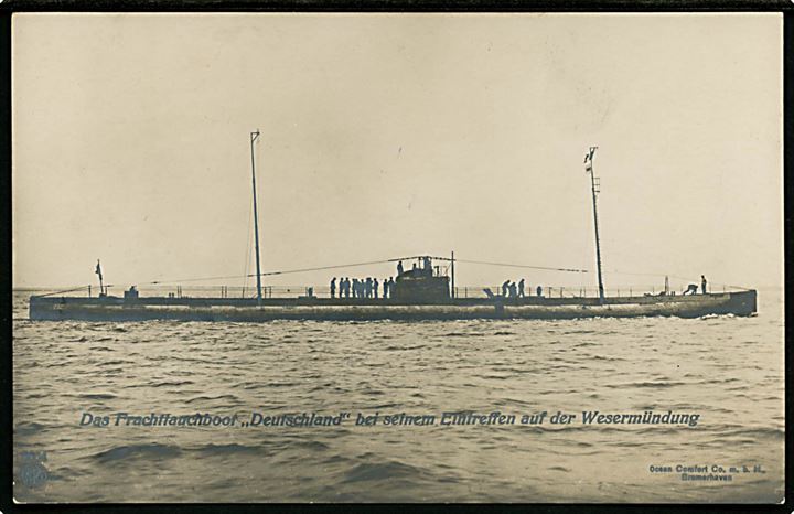 Tysk Handels-ubåd Deutschland på Weser 1916. 