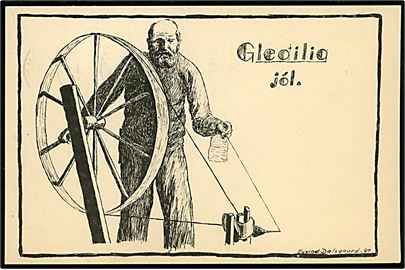 Eyvind Dalsgaard: Julekort med uldspinder. H. Jacobsen no. 5109/44-23.