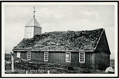 Færøerne, Sandø, færøsk kirke af ældre type. Z. Heinesen / Stenders no. 67630.