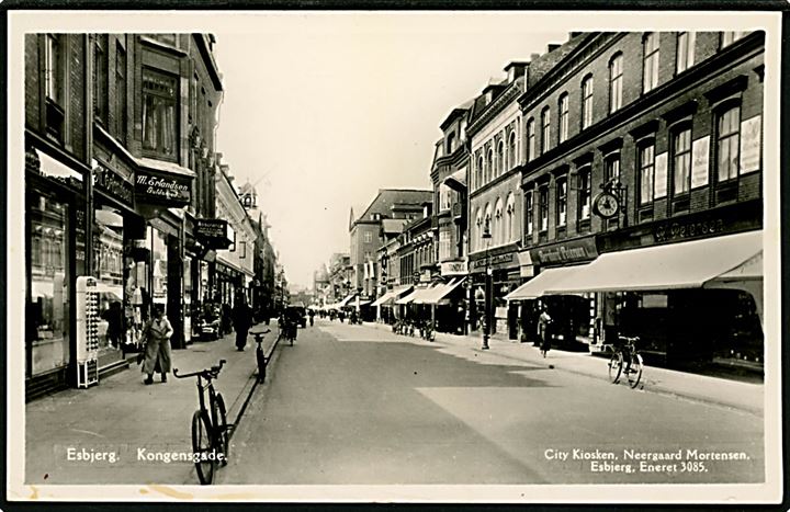 Esbjerg. Kongensgade. City Kiosken ved N. Mortensen no. 3085.