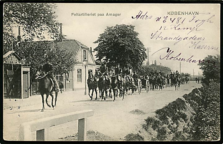 Købh., Feltartilleriet på Amager. Stenders no. 3171.