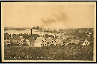 Svendborg. Set fra Bakken ved Bellevue. Stenders no. 34853.