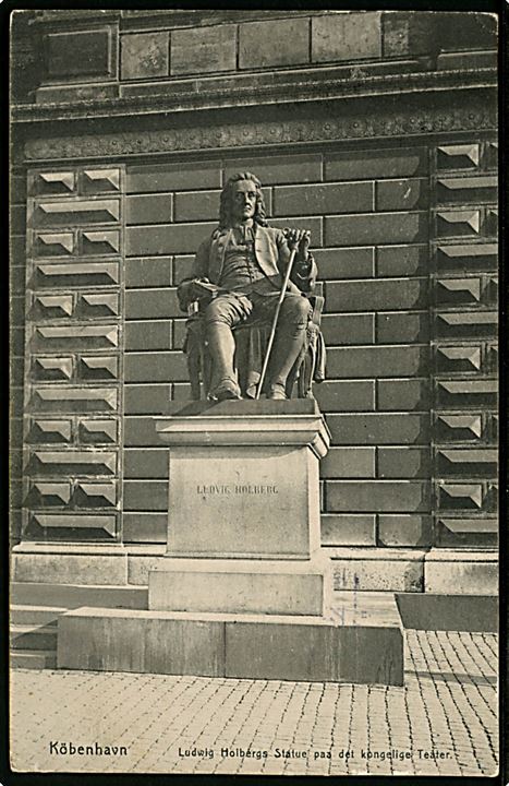 Købh., Ludwig Holberg statue på Det Kongelig Teater. N.N. no. 63.