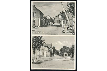 Rask Mølle, partier med jernbaneoverskæring. P. Andersen no. 89637.