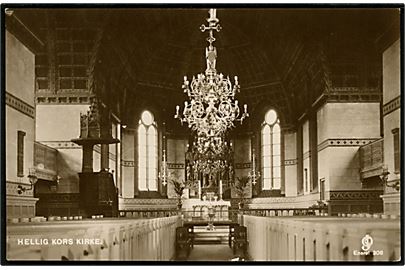 Købh., Nørrebro. Hellig Kors Kirke set indefra. Fotokort J. Chr. Olsen no. 308.