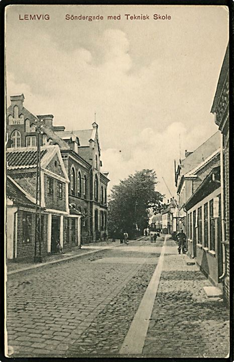 Lemvig. Søndergade med Teknisk Skole. A. Bloch Jørgensen no. 19602.