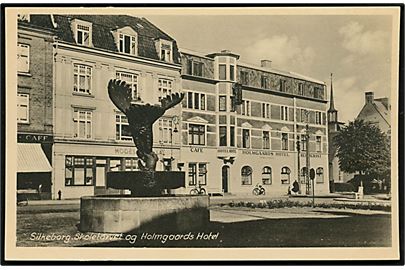 Silkeborg. Skoletorvet og Holmgaards Hotel. Stenders Silkeborg no. 303.