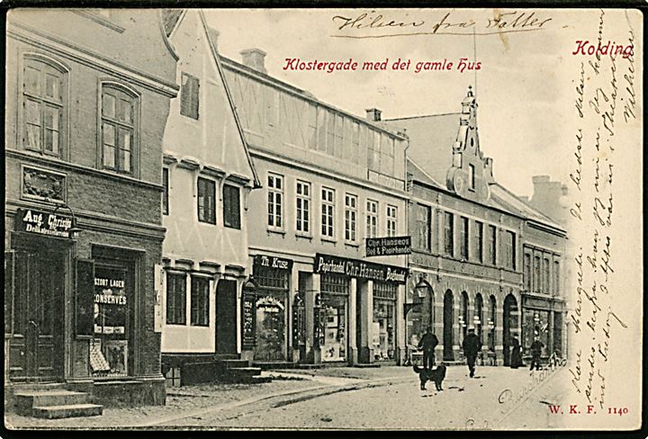 Kolding, Klostergade med Chr. Hansen's Papirhandel. Warburg no. 1140.