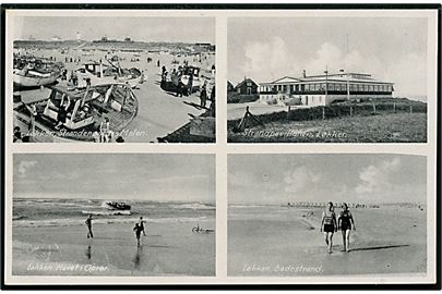 Løkken, strandpartier og Strandpavillon. Stenders no. 80574.