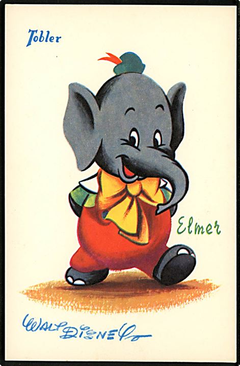 Walt Disney. Elefanten Elmer (Silly Symphonies). Fransk reklame fra 50'erne, for Tobler chokolade. Georges Lang, Paris u/no.