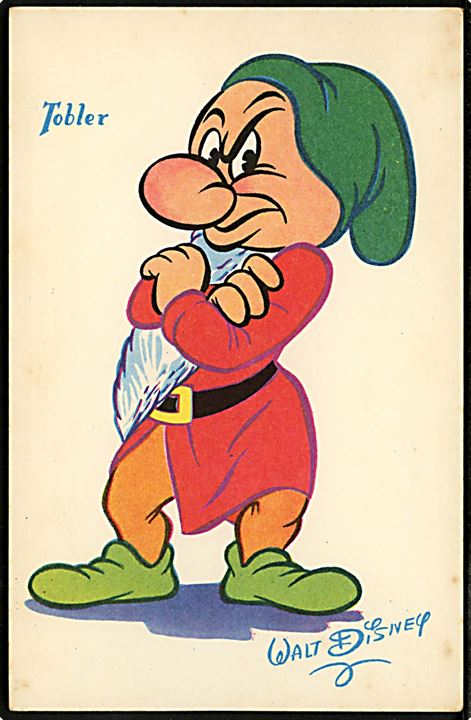 Walt Disney. Dværgen Gnavpot fra Snehvide. Fransk reklame fra 50'erne, for Tobler chokolade. Georges Lang, Paris u/no.