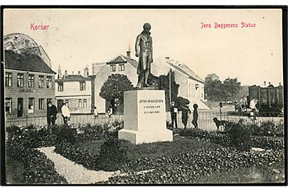 Korsør, Jens Baggesens statue. Warburgs Kunstforlag u/no.