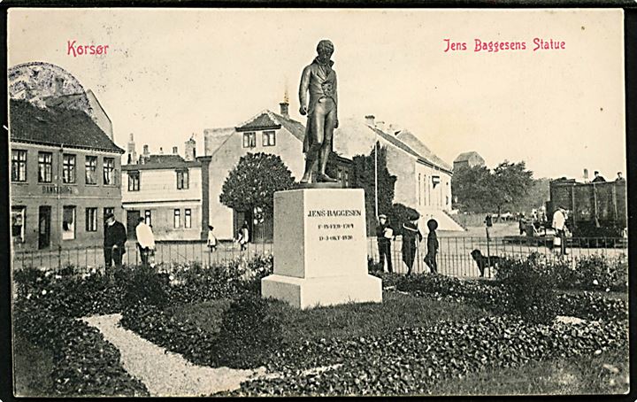 Korsør, Jens Baggesens statue. Warburgs Kunstforlag u/no.