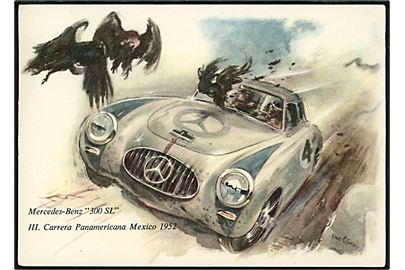 Mercedes-Benz 300 SL i motorløbet III. Carrera Panamericana Mexico 1952. Reklamekort u/no.