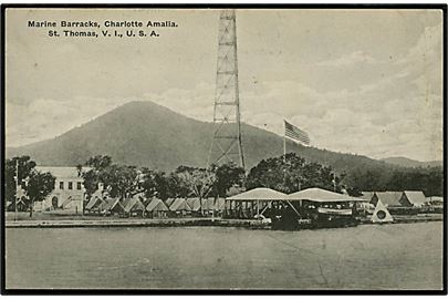 D.V.I., St. Thomas. Amerikansk Marine Barracks i Charlotte Amalie. Lightbourn u/no.