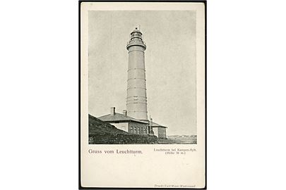 Tyskland, Sylt, Fyrtårnet i Kampen. Anvendt som ufrankeret feltpostkort d. 12.12.1917 fra Sylt til Ries pr. Røde Kro.