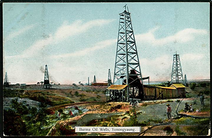 Burma, Yenongyaung, Oil Wells. 