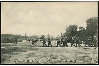 Købh., Christianshavns Vold ved gl. Bomhus med kompagni soldater. U/no.