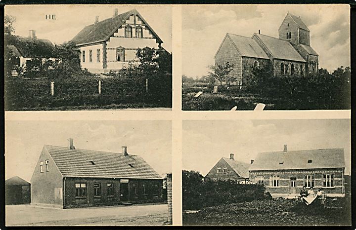 He ved Ringkøbing, partier med bl.a. kirke og I. C. Christensens hjem. B. Söndergaard u/no.