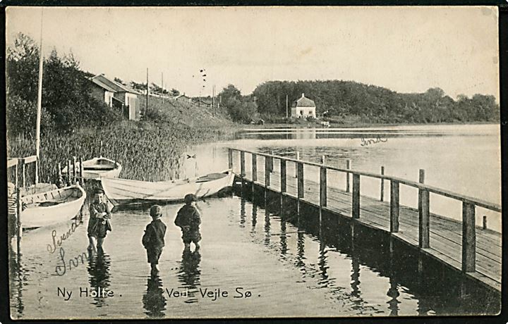 Ny Holte, udsigt over Vejle sø. Stenders no. 5953. 