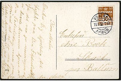 10 øre Bølgelinie på brevkort annulleret med bureaustempel Vojens - Arnum T.45 d. 13.9.1932 til Ballum.