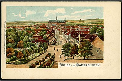 Haderslev, Gruss aus Hadersleben med kirke. Rosenblatt u/no.