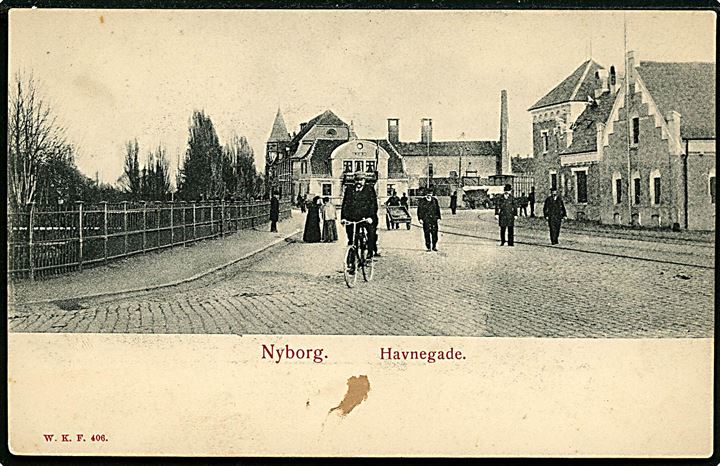 Nyborg. Havnegade. Warburgs Kunstforlag no. 406.