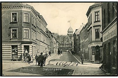 Aarhus. Sølystgade med flere butikker. Stenders no. 5663. 