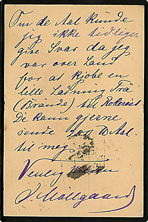 Tysk 10 pfg. helsagsbrevkort annulleret m. skibsstempel KORSØR-KIEL DPSK:POSTKT: No. 3 10.9.1888 via Kjøbenhavn til Rønne på Bornholm. 