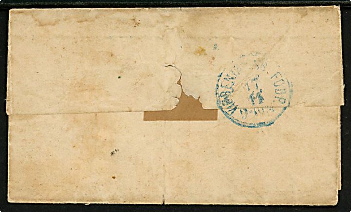 1867. Ufrankeret fodpostbrev med håndskrevet bynavn “Kastrup” og ovalt stempel F:P: d. 18.11.1867 til Bagsværd Kro. Brevsamlingssted blev oprettet i Kastrup pr. 1.7.1865 og Bagsværd Kro var brevsamlingssted i perioden 1.8.1858-30.6.1871. 